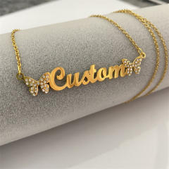 Personality diamond butterfly custom necklace