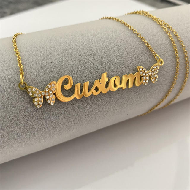Personality diamond butterfly custom necklace