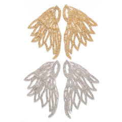 Occident fashion pave setting rhinestone wing earrings