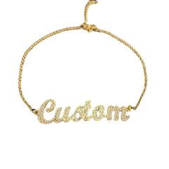Delicate diamond name custom bracelet