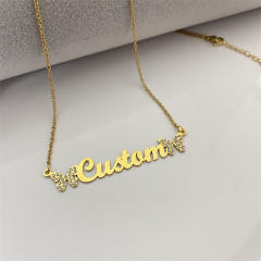 Personality diamond butterfly custom necklace