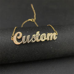 Delicate diamond name custom bracelet