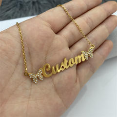 Personality diamond butterfly custom necklace