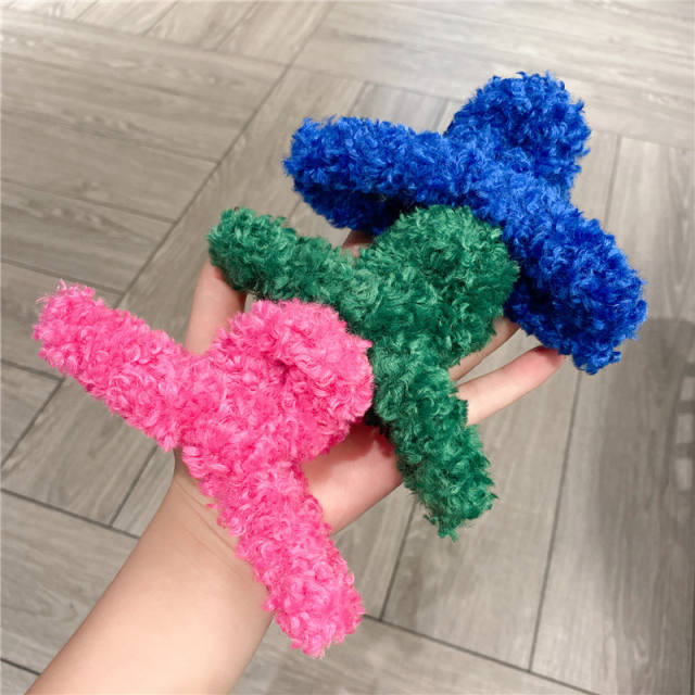 Winter autumn plain color hair clamp