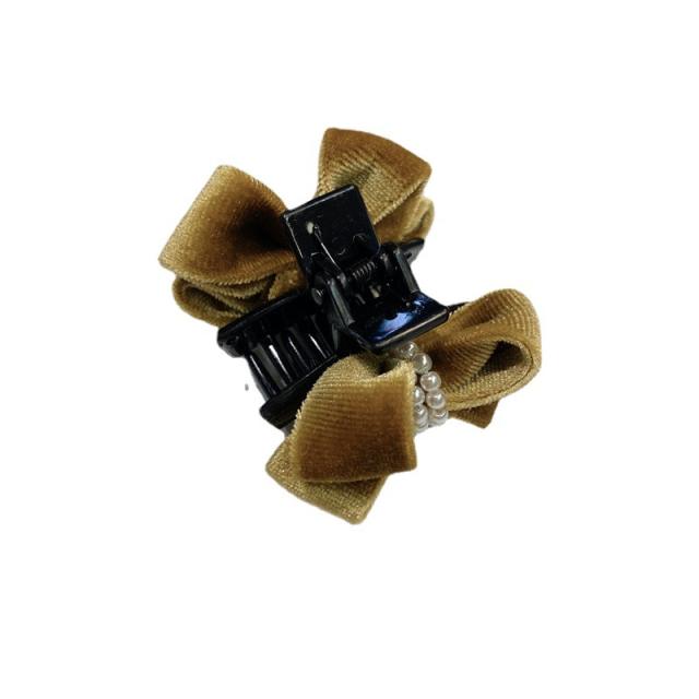Elegant velvet bow small size hair clamp