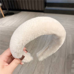 Autumn winter warm fluffy padded headband