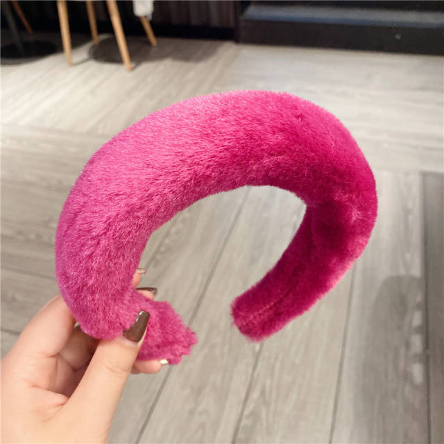 Autumn winter warm fluffy padded headband