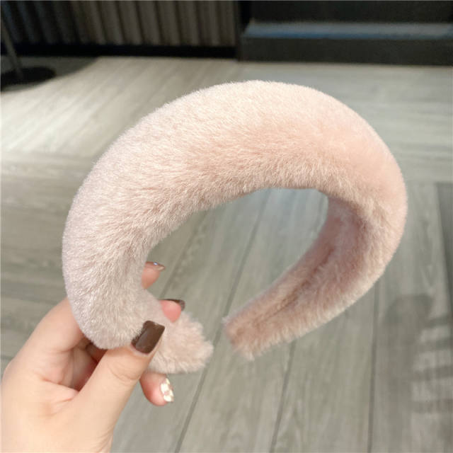 Autumn winter warm fluffy padded headband
