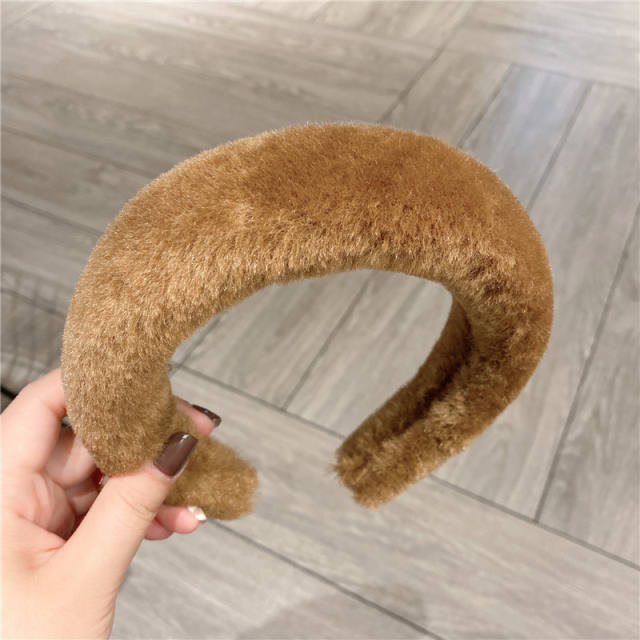 Autumn winter warm fluffy padded headband