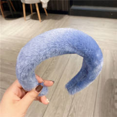 Autumn winter warm fluffy padded headband