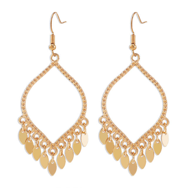 Concise tassel hollow drop earrings