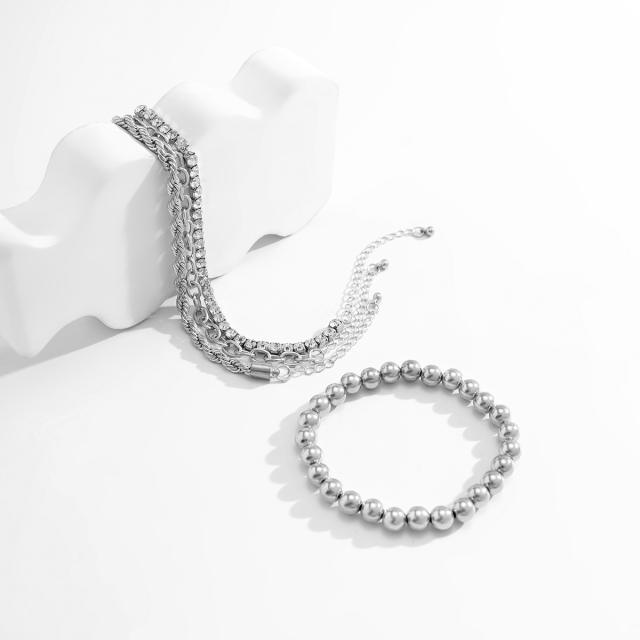 Hot sale layer chain bracelet set for men