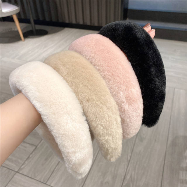 Autumn winter warm fluffy padded headband