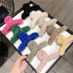 Winter autumn plain color hair clamp