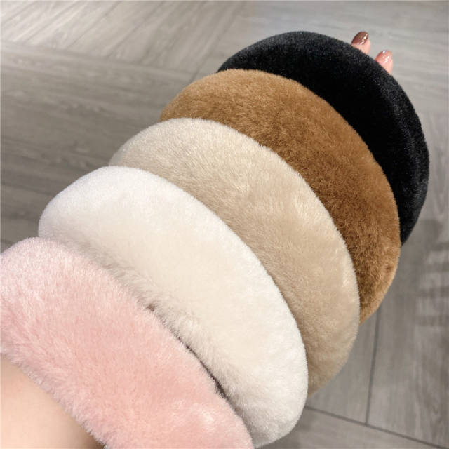 Autumn winter warm fluffy padded headband