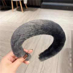 Autumn winter warm fluffy padded headband