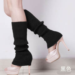 Popular plain color knitted knee high socks dance socks