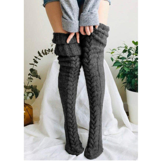 Occident fashion winter leg warm knitted leg socks knee high socks