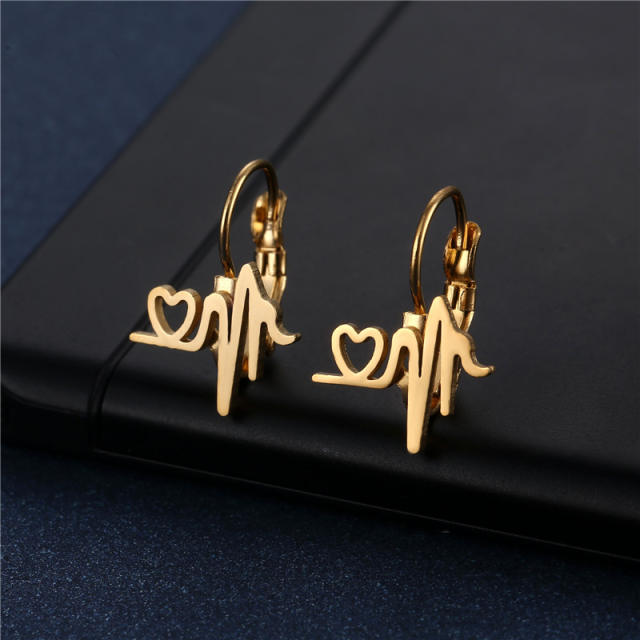 Concise 304 stainless steel earrings