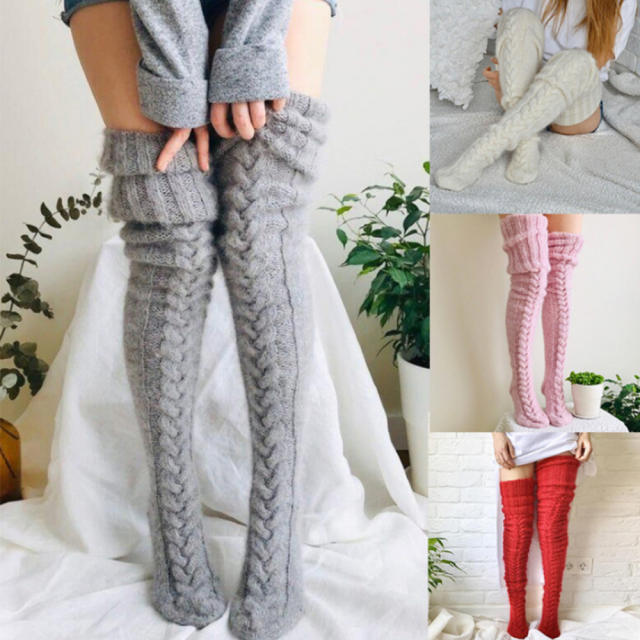 Occident fashion winter leg warm knitted leg socks knee high socks