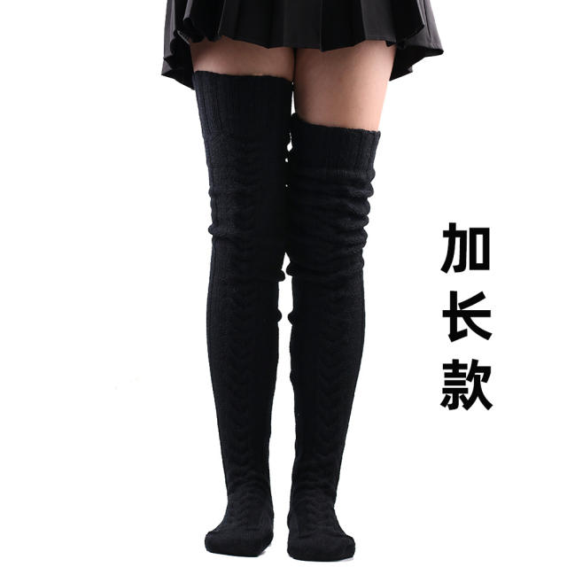 Occident fashion winter leg warm knitted leg socks knee high socks