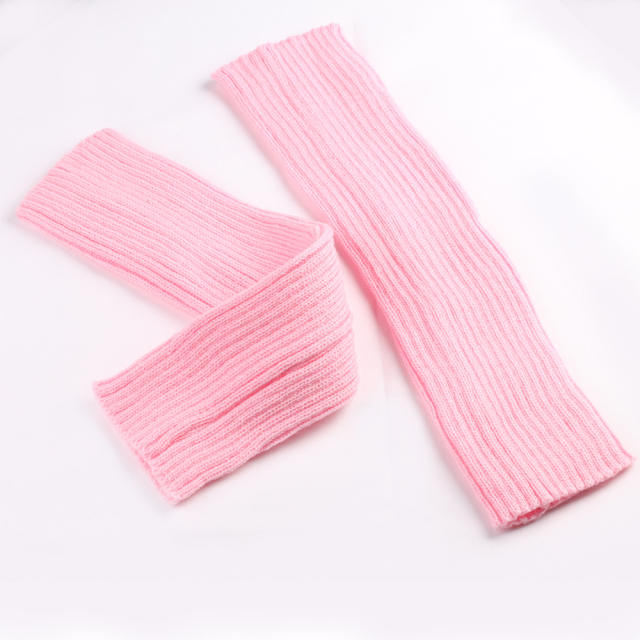 Popular plain color knitted knee high socks dance socks