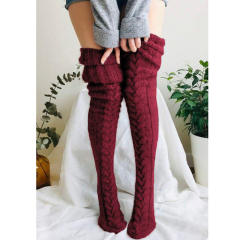 Occident fashion winter leg warm knitted leg socks knee high socks