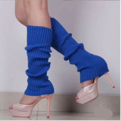 Popular plain color knitted knee high socks dance socks