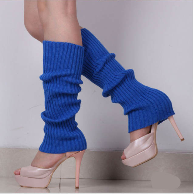 Popular plain color knitted knee high socks dance socks