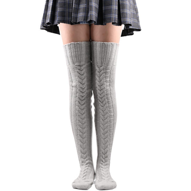 Occident fashion winter leg warm knitted leg socks knee high socks
