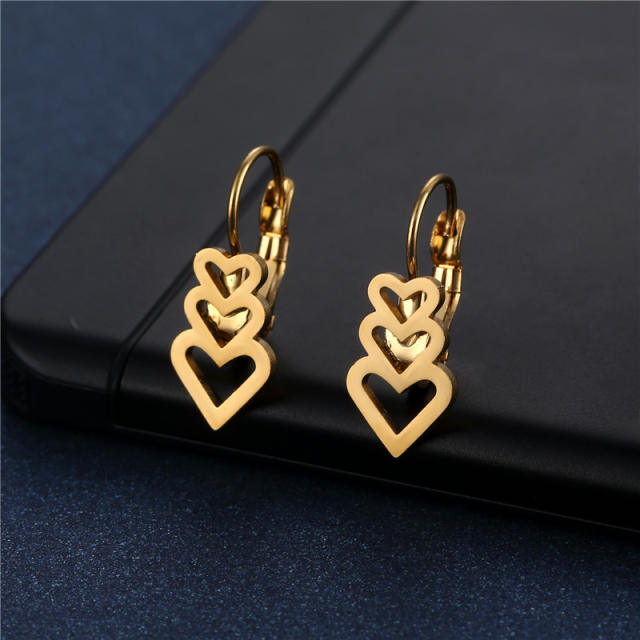 Concise 304 stainless steel earrings