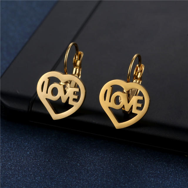 Concise 304 stainless steel earrings