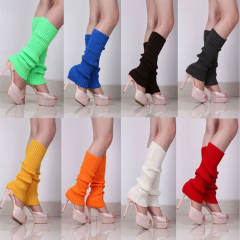 Popular plain color knitted knee high socks dance socks