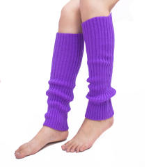 Popular plain color knitted knee high socks dance socks