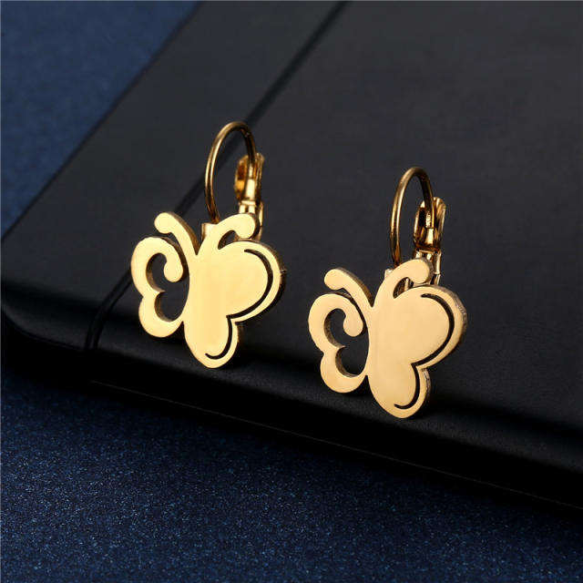 Concise 304 stainless steel earrings