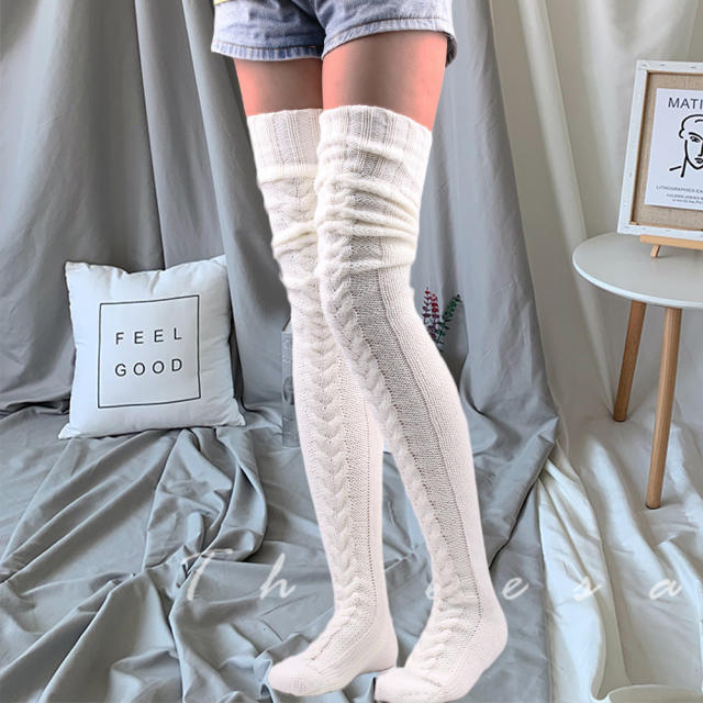 Occident fashion winter leg warm knitted leg socks knee high socks