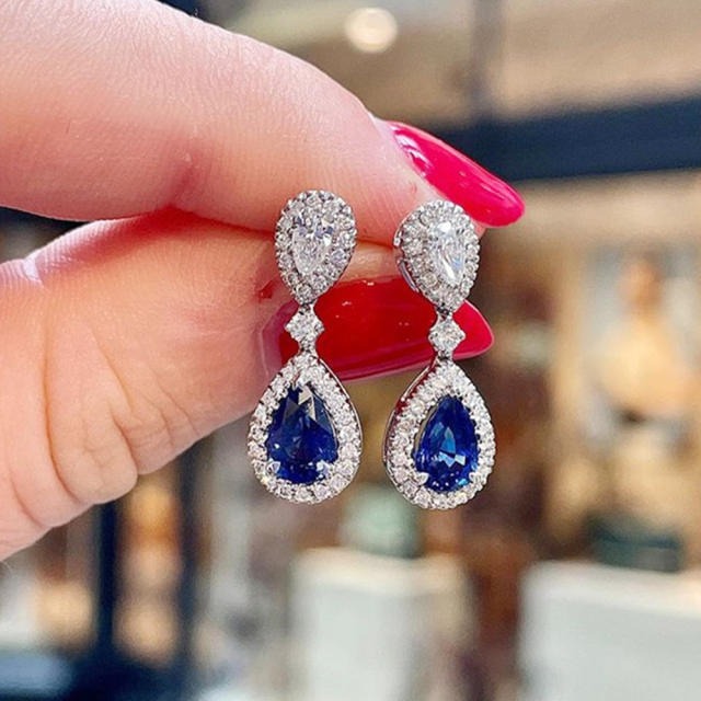 Classic sapphire drop earrings