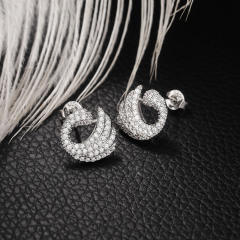 Luxury full diamond earrings swan earrings