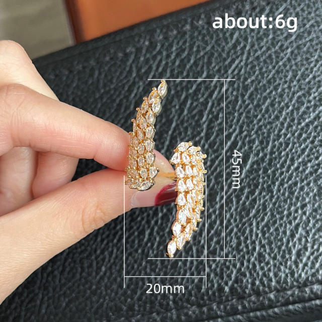 Luxury angel wing design full diamond rings
