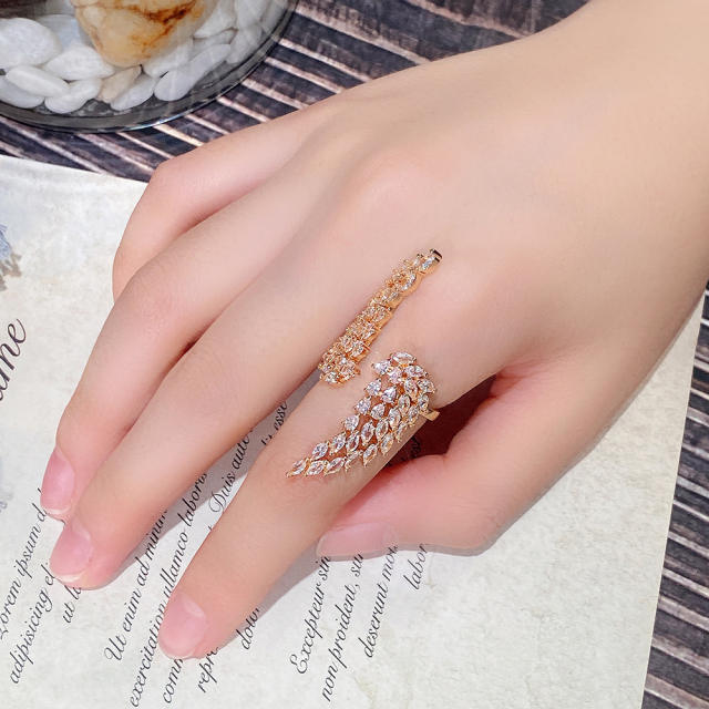 Luxury angel wing design full diamond rings
