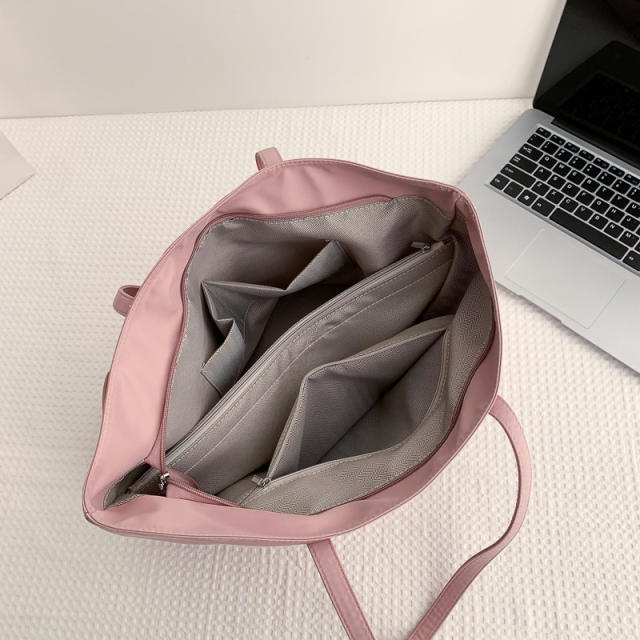 Waterproof nylon plain color tote bag