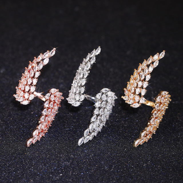 Luxury angel wing design full diamond rings
