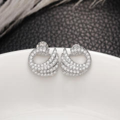 Luxury full diamond earrings swan earrings