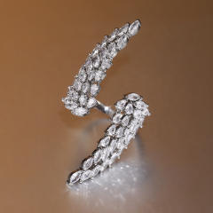 Luxury angel wing design full diamond rings