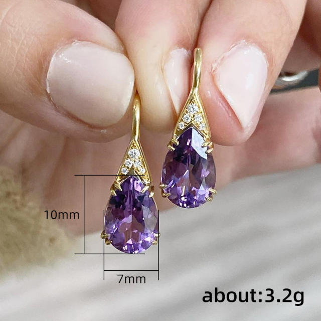 Delicate amethyst drop earrings