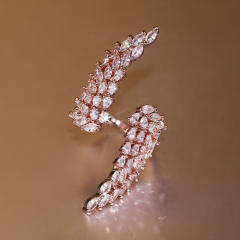 Luxury angel wing design full diamond rings