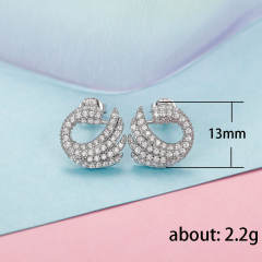 Luxury full diamond earrings swan earrings