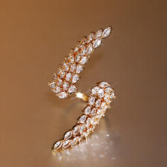 Luxury angel wing design full diamond rings