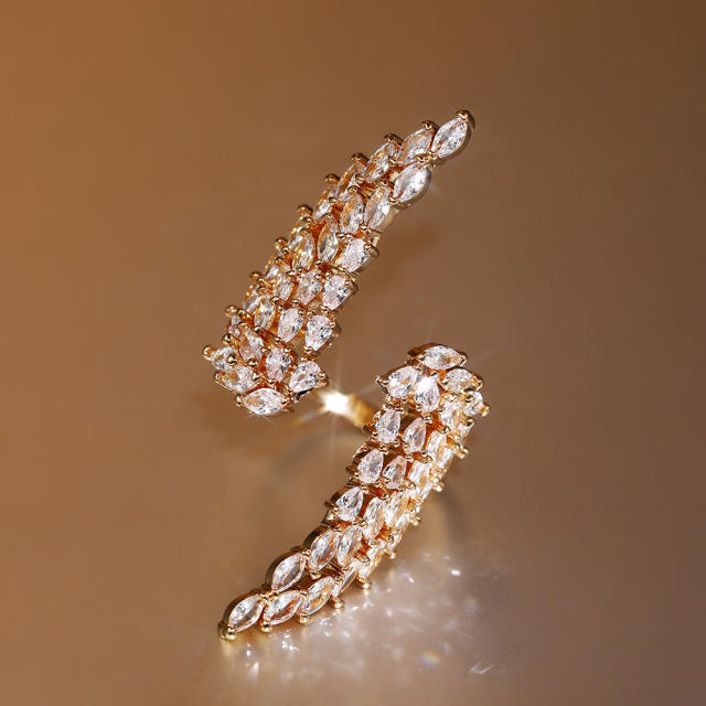 Luxury angel wing design full diamond rings