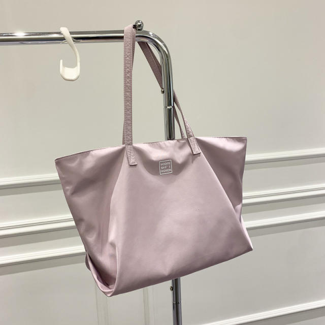 Waterproof nylon plain color tote bag